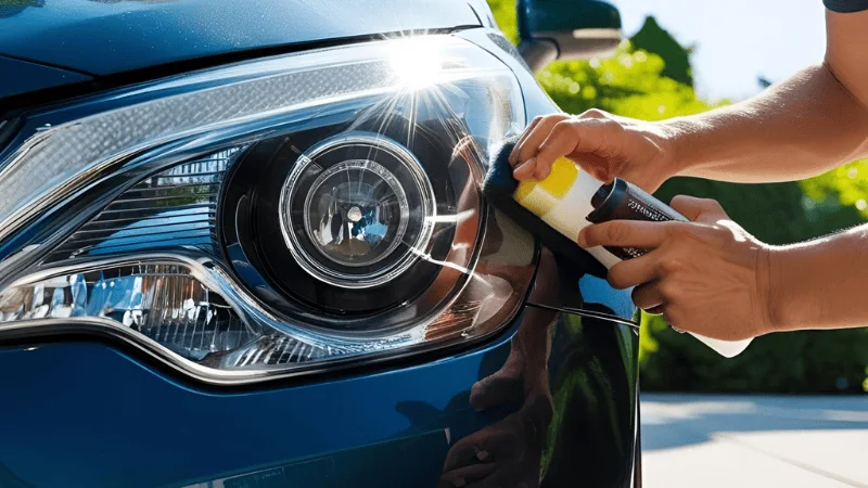 Clean the headlights using the restoration kit