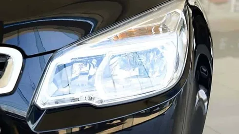 LED headlights installed in a car.